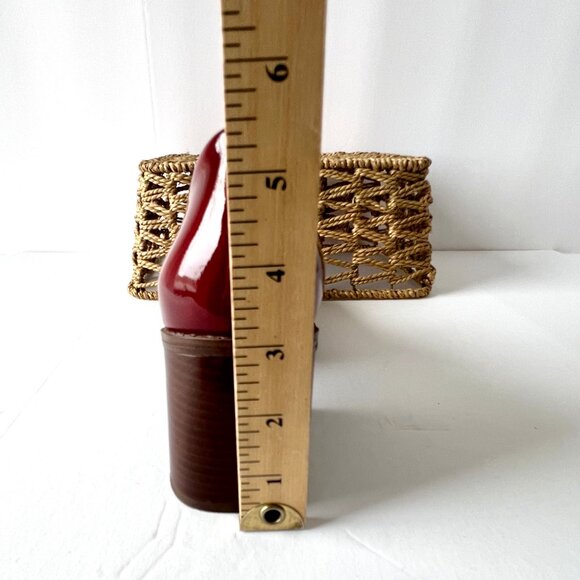 Vince Camuto Segellis Red Patent Leather Stacked Block Loafer Heels, Size 8 EC! - Picture 11 of 13